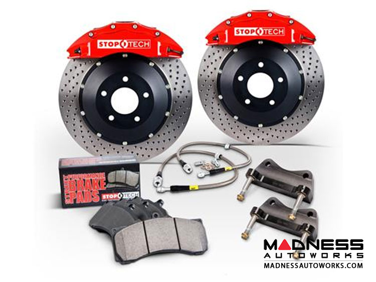 MINI Cooper/ Cooper S Front Big Brake Kit by Stop Tech - ST40 Red Calipers/ Drilled Rotors 328mmx28mm (R52/ 56)